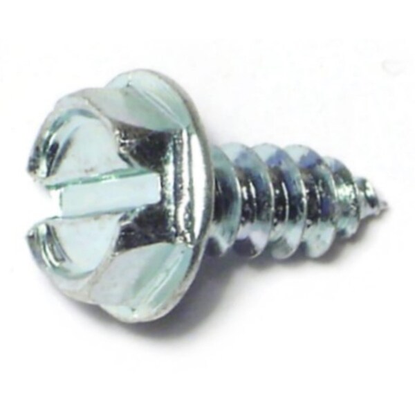 Midwest Fastener Sheet Metal Screw, #10 x 1/2 in, Zinc Plated Steel Flange Hex Head Slotted Drive, 100 PK 02934 - main